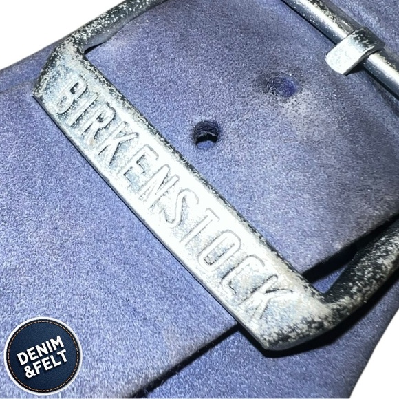 Birkenstock Unisex Arizona Suede Leather Purple Dusk/Blue Double Strap Sandals💜 - Picture 8 of 15